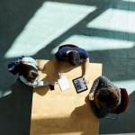 students doing an assignment aerial view