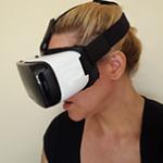 Woman wearing a VR headset