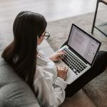 Woman working on a computer