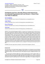 Participation and Power Dynamics Between International Non-Governmental Organisations and Local Partners: A Rural Water Case Study in Indonesia cover