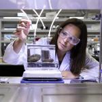 Caitlin Lawson in the lab
