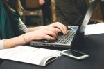 writing using laptop
