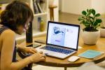girl working on a laptop