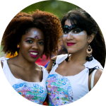 Two UTS students at Mardi Gras.