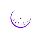 The text alliga on the inside of a purple circle, with a red dot in the middle