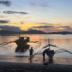 boats at sunset