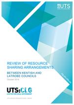 Cover of review of resource sharing arrangements between Kentish and Latrobe Councils