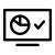 Outline of computer with graph and tick on screen