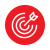 Infographic - red circle with white arrow in a target